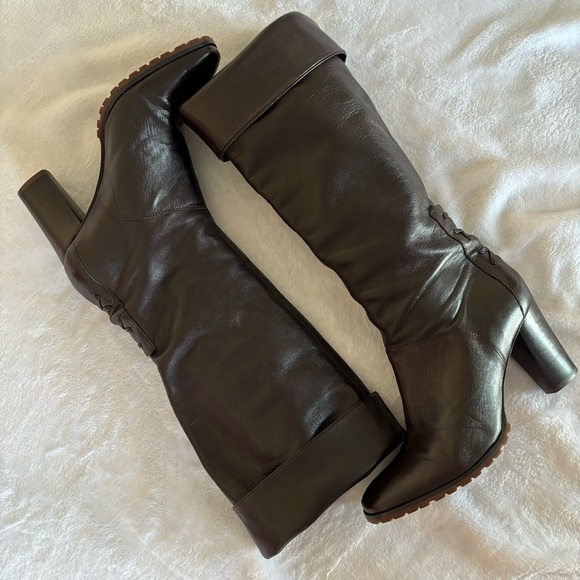 FRENCH CONNECTION Brown Leather Knee High Fashion Boots--6.5--EUC - Picture 2 of 15